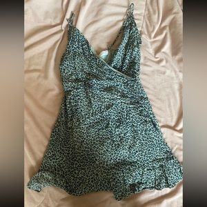 All in favor light green cheetah dress
